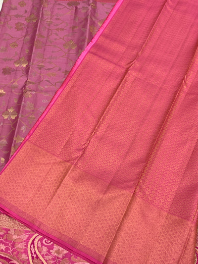 Kanjeevaram Silk Saree Light-Magenta In Colour