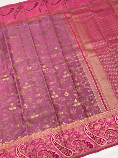 Kanjeevaram Silk Saree Light-Magenta In Colour