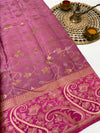 Kanjeevaram Silk Saree Light-Magenta In Colour