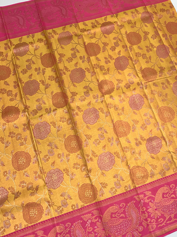 Kanjeevaram Silk Saree Mango-Yellow In Colour