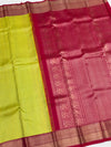 Kanjeevaram Silk Saree Yellow In Colour