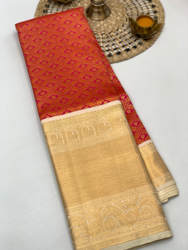 Kanjeevaram Silk Saree Pink In Colour