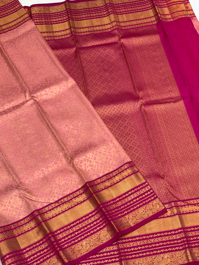Kanjeevaram Silk Saree Peach In Colour
