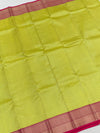 Kanjeevaram Silk Saree Yellow In Colour