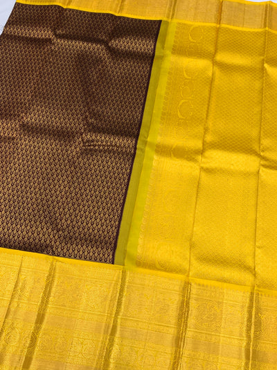 Kanjeevaram Silk Saree Brown In Colour