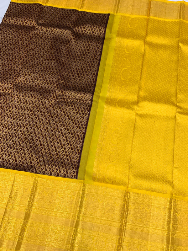 Kanjeevaram Silk Saree Brown In Colour