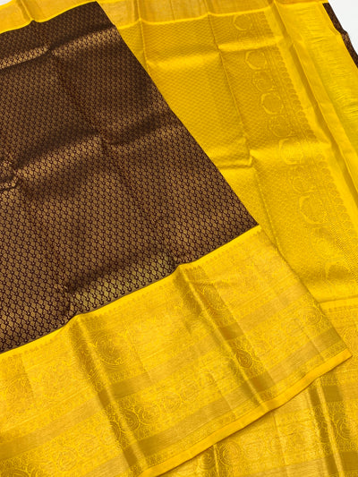 Kanjeevaram Silk Saree Brown In Colour