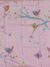 Pastel Pink Digital Printed Birds & Floral Kota Cotton Saree