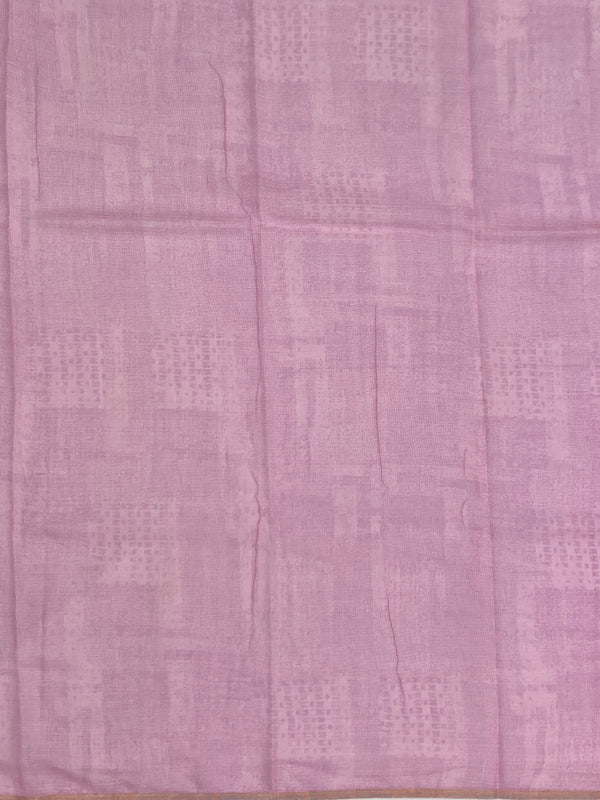 Pastel Pink Digital Printed Birds & Floral Kota Cotton Saree