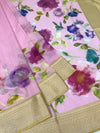 Pastel-Pink Printed Digital Kota Saree