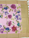 Pastel-Pink Printed Digital Kota Saree