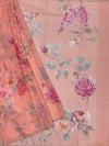 Peach Floral Printed Kota Cotton Saree