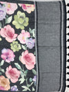 Charcoal Floral Digital Printed Linen Saree
