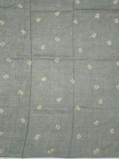 Sage Green Digital Floral Printed Linen Saree