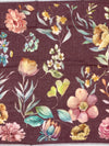 Floral Printed Linen Saree in Wine