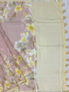 Printed Pastel-PInk Linen Saree