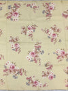 Pastel Yellow Floral Printed Linen Saree