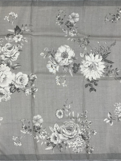 Printed LinenSaree Slate-Grey In Colour