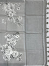 Printed LinenSaree Slate-Grey In Colour