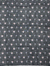 Charcoal Floral Digital Printed Linen Saree