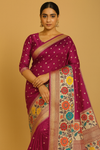 Tussore Georgette Saree Magenta-Pink In Colour