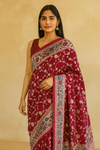 Tussore Georgette Saree Rani-Pink In Colour