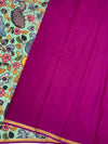 Exquisite Mysore Silk Saree with Pen Kalamkari-Style Print