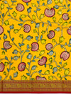 Mustard Yellow Floral Mysore Silk Saree