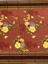 Elegant Dusty Rose Floral Mysore Silk Saree with Contrast Border