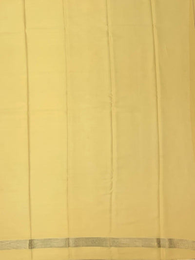 Exquisite Pale Yellow Mysore Silk Saree with Elephant Zari Buttas