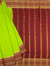 Ethereal Blooms: Green & Maroon Mysore Silk Saree