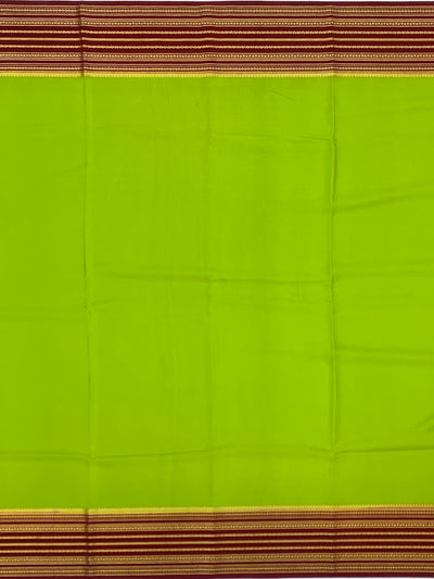 Ethereal Blooms: Green & Maroon Mysore Silk Saree