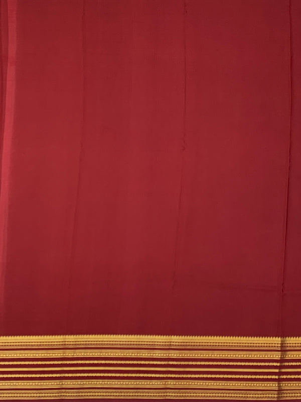 Ethereal Blooms: Green & Maroon Mysore Silk Saree
