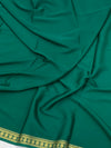 Classic Bottle Green Mysore Silk Saree with Gold Zari Stripes