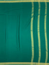 Classic Bottle Green Mysore Silk Saree with Gold Zari Stripes