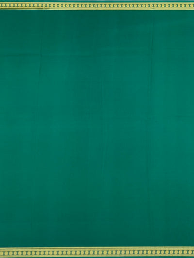 Classic Bottle Green Mysore Silk Saree with Gold Zari Stripes