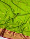 Exquisite Green & Rani Pink Mysore Silk Saree