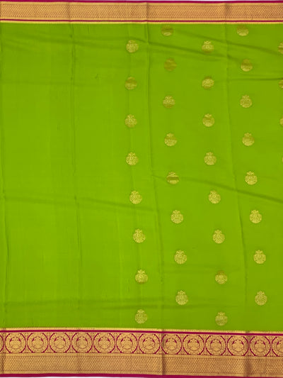 Exquisite Green & Rani Pink Mysore Silk Saree