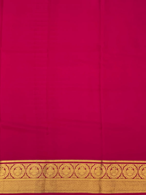 Exquisite Green & Rani Pink Mysore Silk Saree