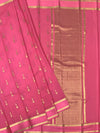 Elegant Light Pink Mysore Silk Saree with Gold Zari Motifs & Rich Pallu