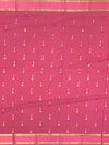 Elegant Light Pink Mysore Silk Saree with Gold Zari Motifs & Rich Pallu