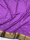 Radiant Lavender & Royal Blue Mysore Silk Saree