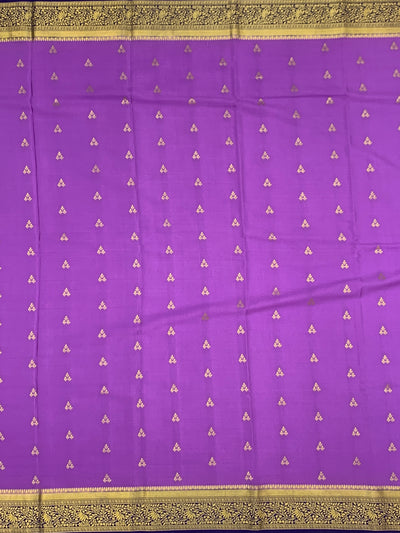 Radiant Lavender & Royal Blue Mysore Silk Saree