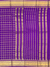 Lavender Mysore Silk Saree with Gold Zari Checks & Striped Pallu