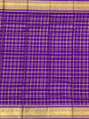 Lavender Mysore Silk Saree with Gold Zari Checks & Striped Pallu