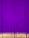 Lavender Mysore Silk Saree with Gold Zari Checks & Striped Pallu