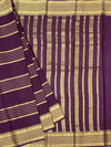Regal Plum Mysore Silk Saree with Gold Zari Striped Pallu