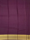 Regal Plum Mysore Silk Saree with Gold Zari Striped Pallu