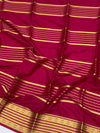 Radiant Pink Mysore Silk Saree with Traditional Gold Zari