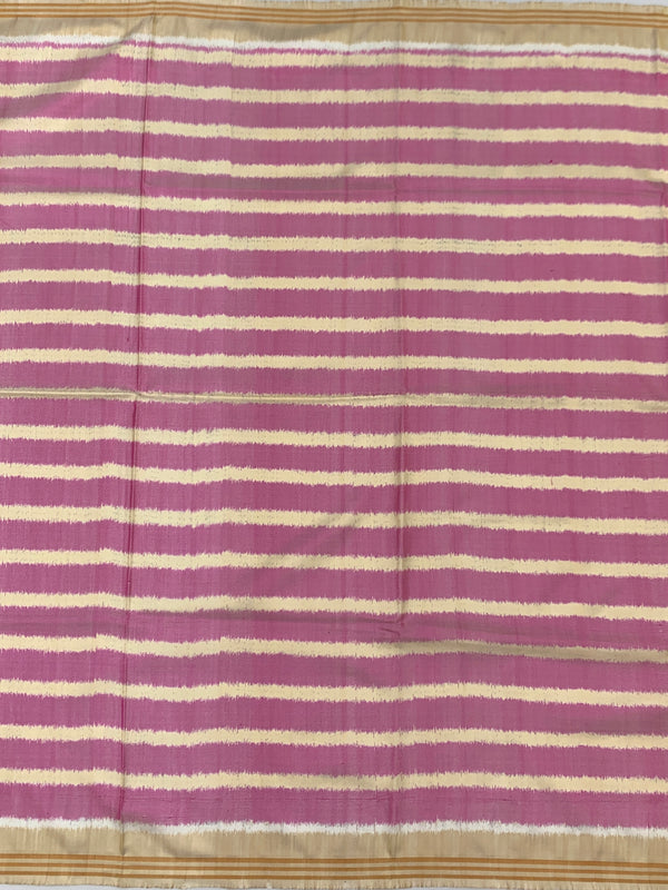 Rose-Pink & Cream Handloom Patola Saree